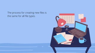 The process for creating new files is
the same for all file types.
 