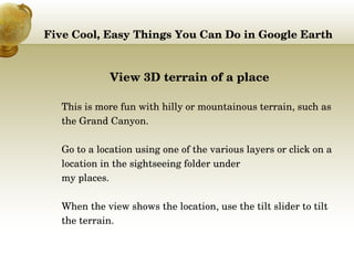 Google Earth Basics