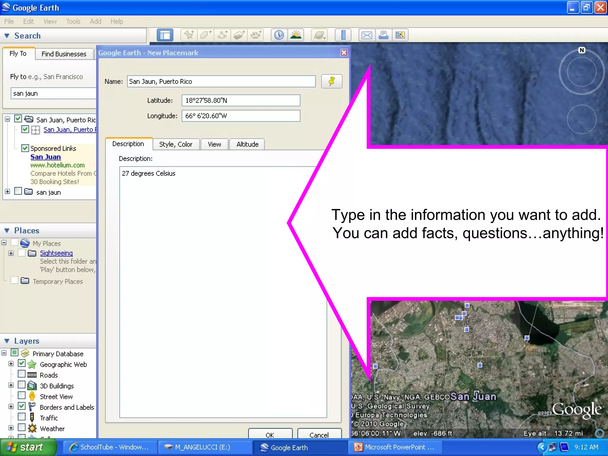 Type in the information you want to add.  You can add facts, questions…anything! 