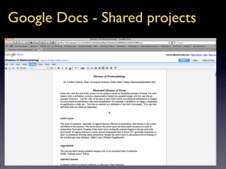 Google Docs - Shared projects
 