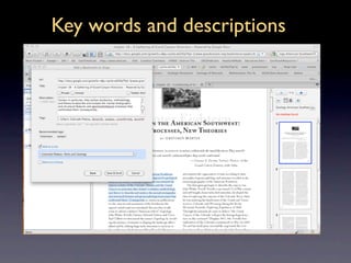 Key words and descriptions
 