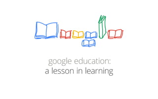 google education:
a lesson in learning
 