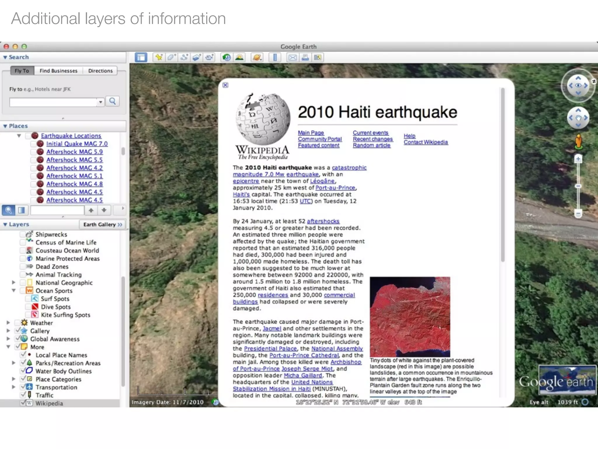 Additional layers of information
 