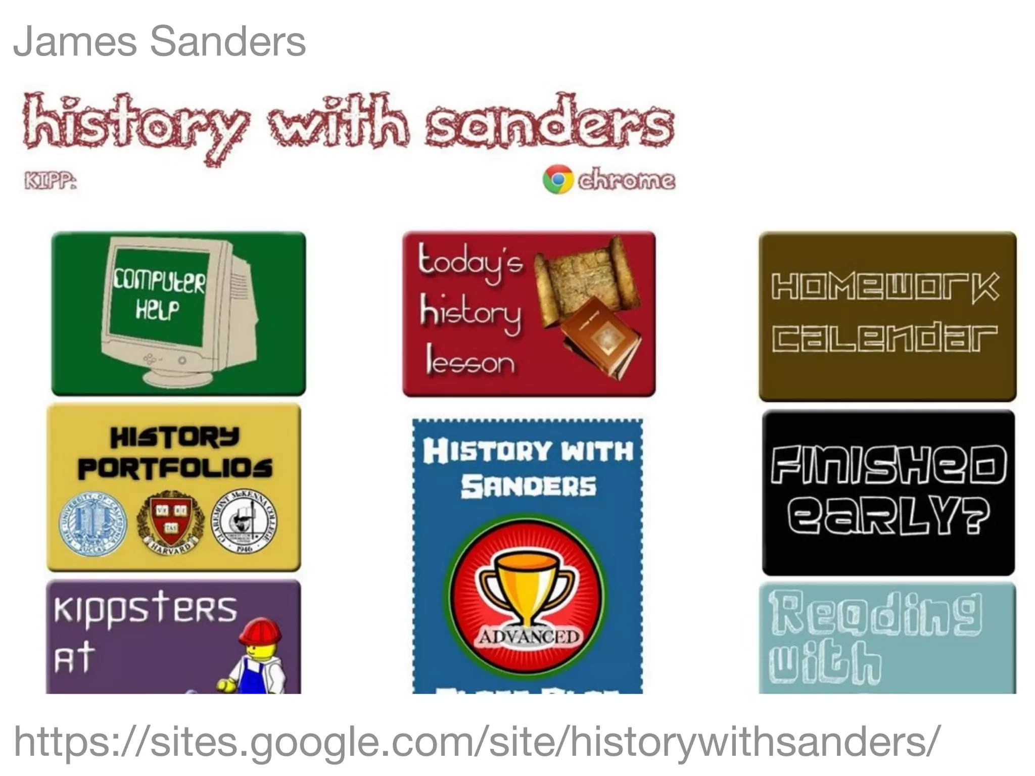 James Sanders
https://sites.google.com/site/historywithsanders/
 
