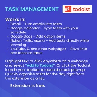 Useful extensions for Google Chrome browser | PDF