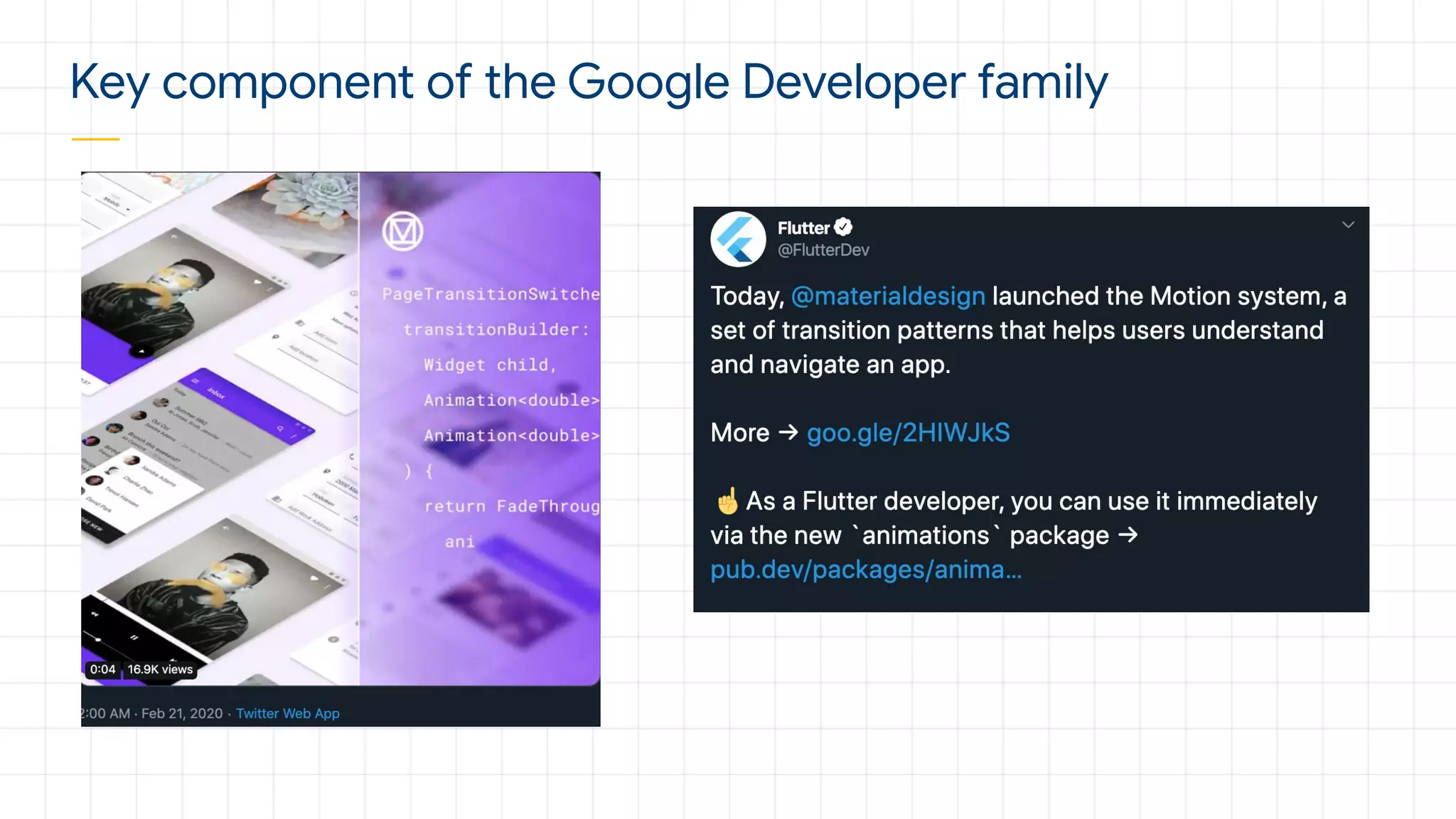 Key component of the Google Developer family
 
