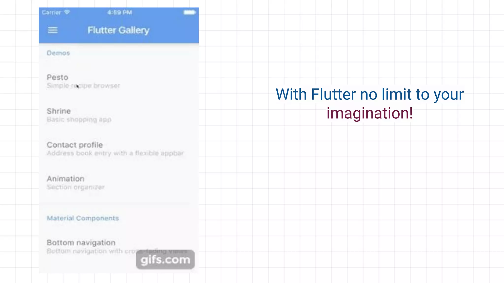 With Flutter no limit to your
imagination!
 