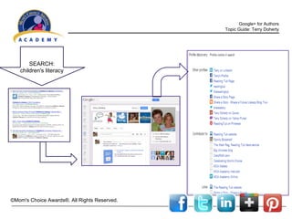 Google+ for Authors
Topic Guide: Terry Doherty

SEARCH:
children's literacy

©Mom's Choice Awards®. All Rights Reserved.

 