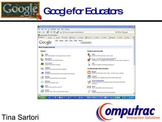 Google for Educators Tina Sartori 