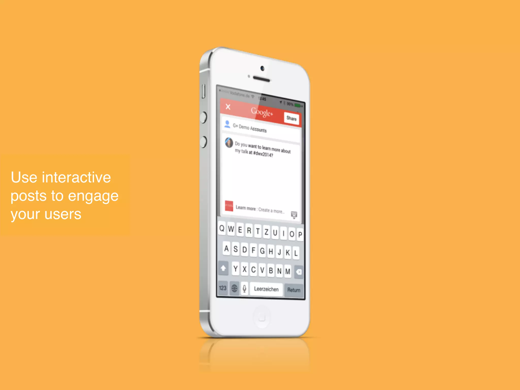Use interactive
posts to engage
your users
 