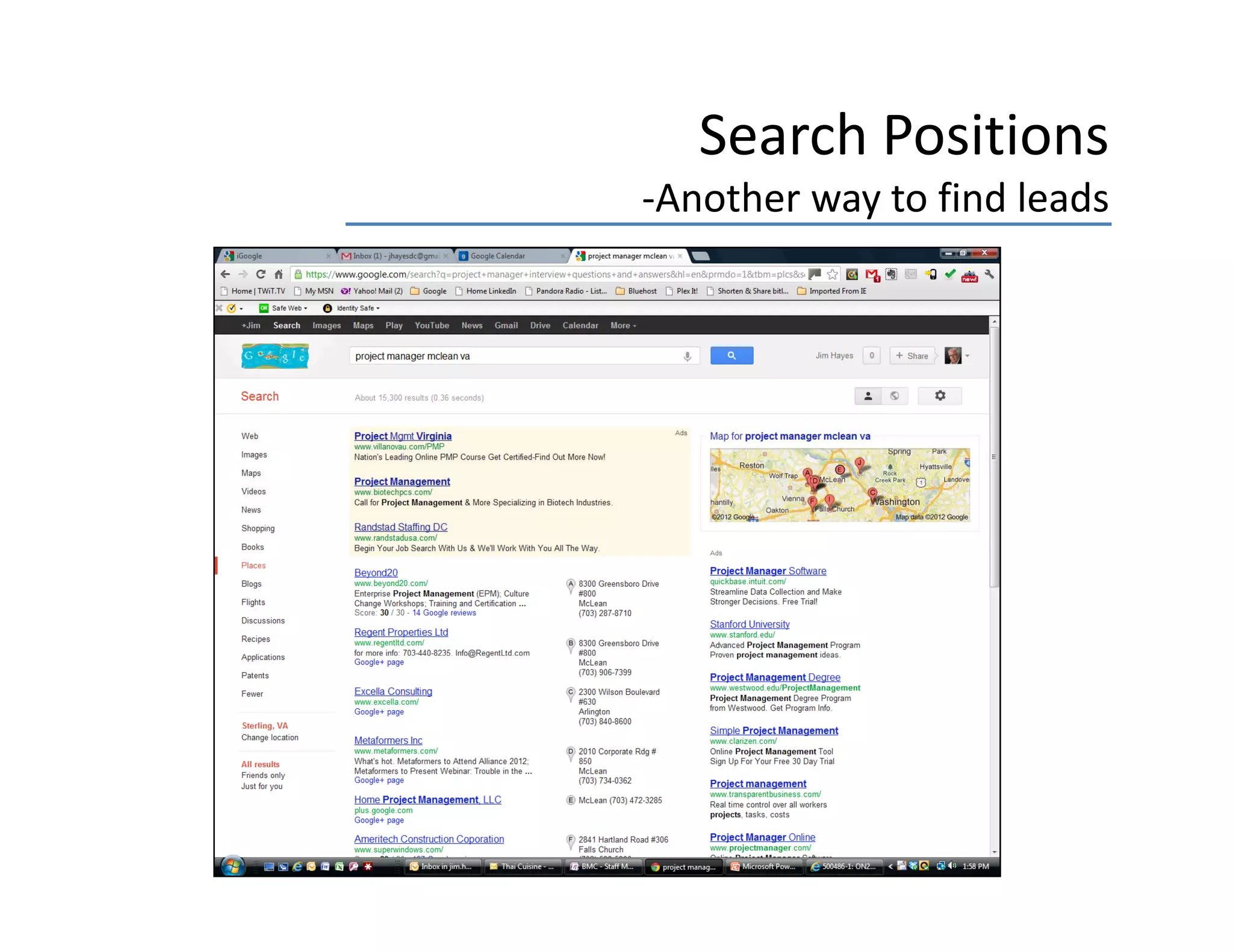 Search Positions
‐Another way to find leads
 