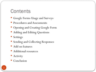 google form content for help to explore forms | PPTX