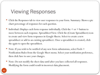 google form content for help to explore forms | PPTX