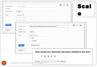 Scal
e
11 “Google forms to make Institutional Works, Paperless !!!"
 