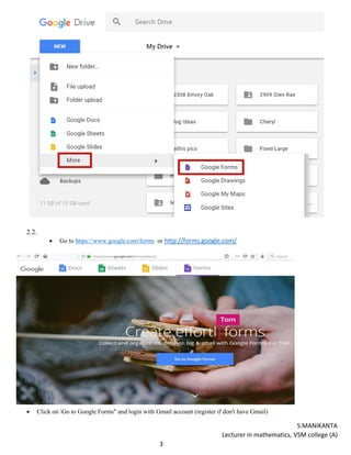 Google forms, quiz preparation with google forms | PDF