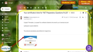 Phase – VII
Certificate
Students’ view
 