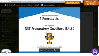 Phase – VII
Certificate
Students’ view
 