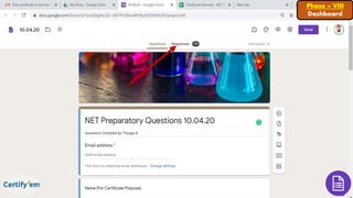 Phase – VIII
Dashboard
 
