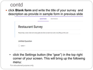 Google forms for data analysis | PPTX