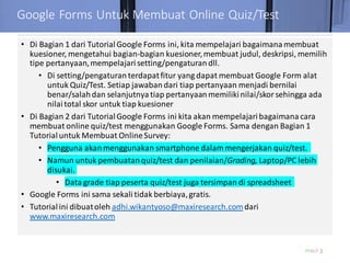 Google Forms Quiz Tutorial - Indonesia | PDF