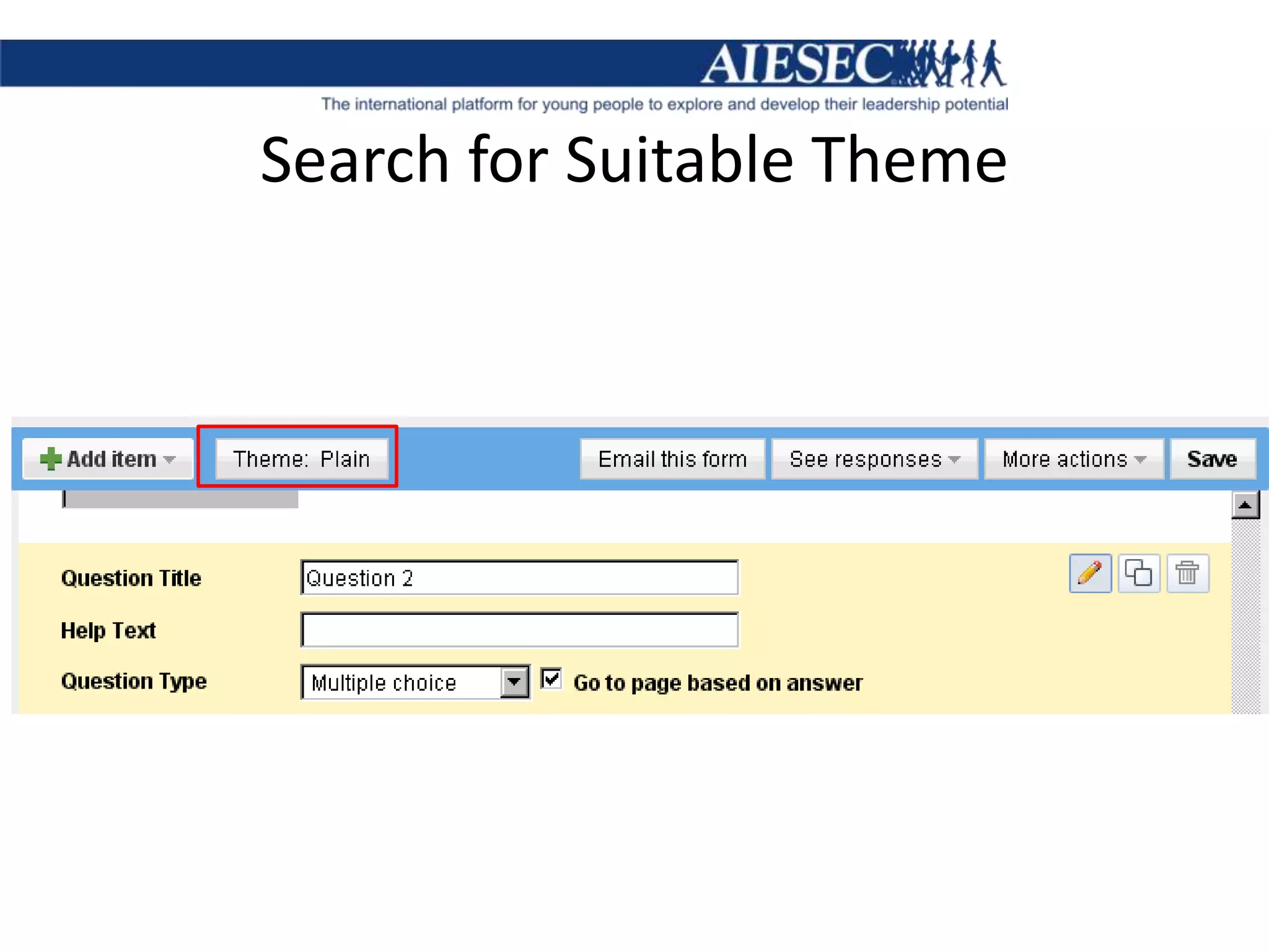 Search for Suitable Theme