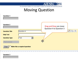 Moving Question Drag and Drop can move Question 4 to Question 3