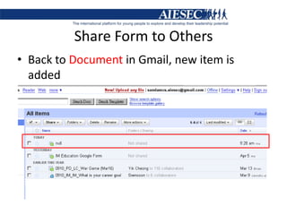 Share Form to OthersBack to Document in Gmail, new item is added