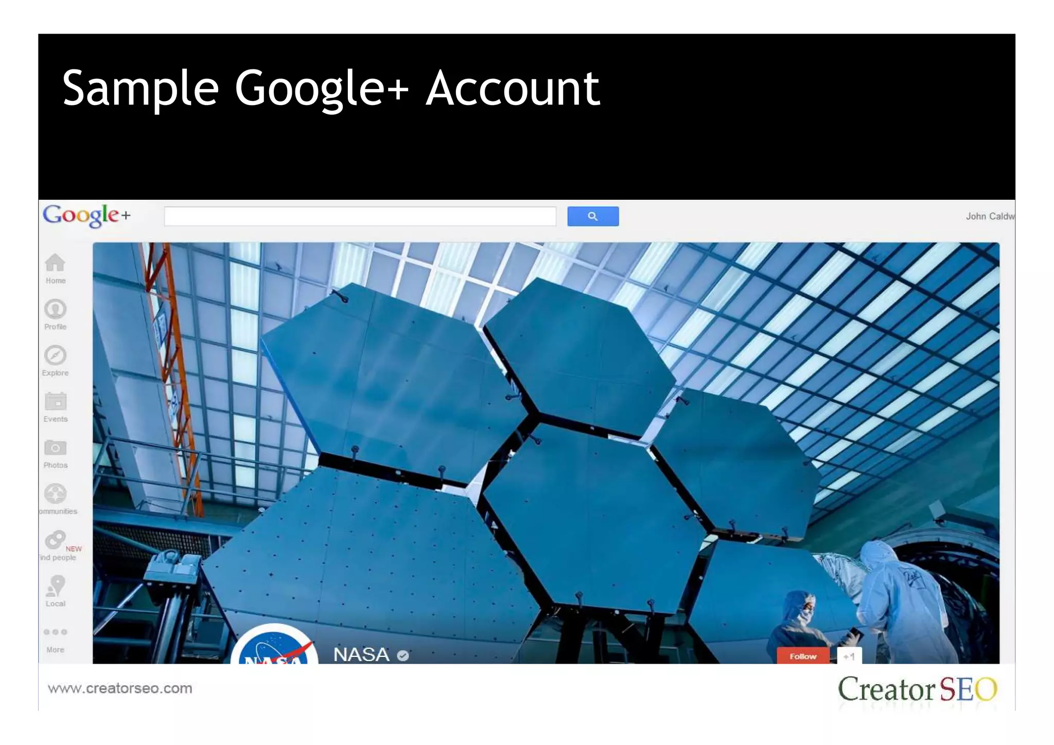 Sample Google+ Account
 