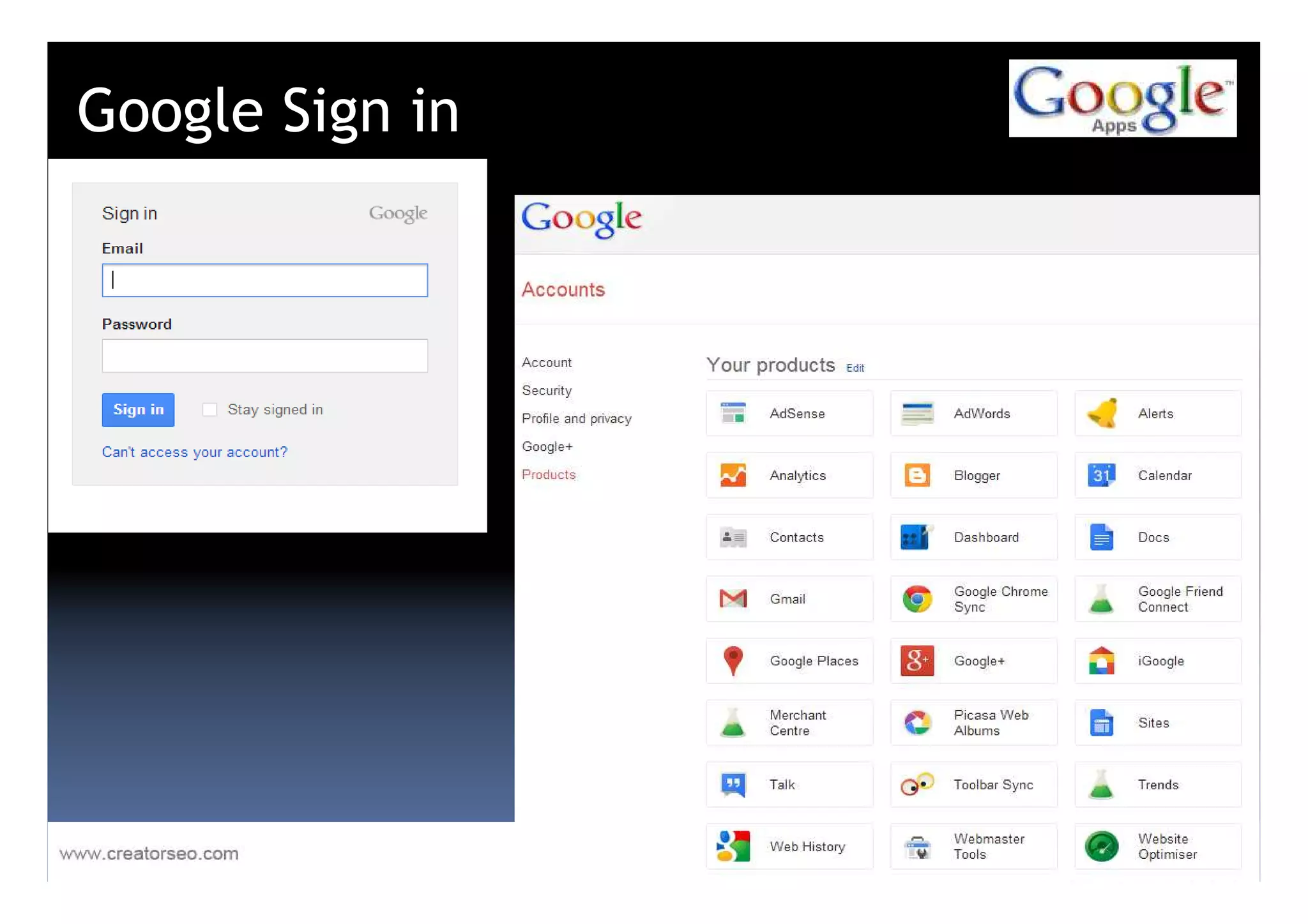 Google Sign in
 