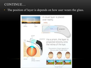CONTINUE…
• The position of layer is depends on how user wears the glass.

 
