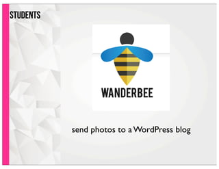 students
send photos to a WordPress blog
 
