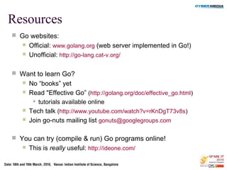 A First Look at Google's Go Programming Language | PPT