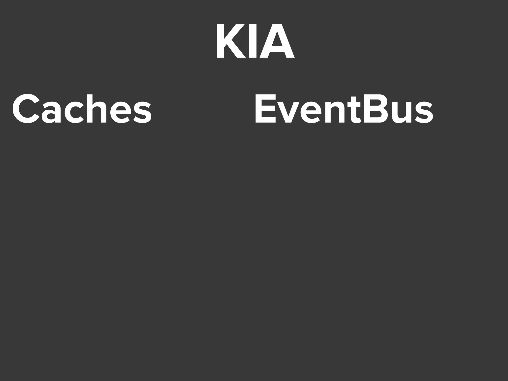 KIA
Caches EventBus
 