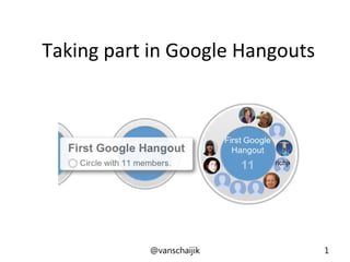 Taking part in Google Hangouts
@vanschaijik 1
 