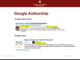 Google Authorship
June 6, 20142014 Librarian's Day
 