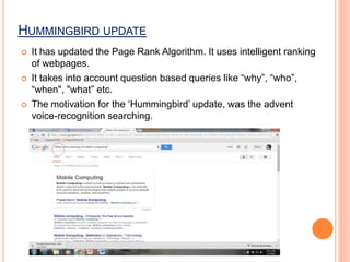 Google hummingbird algorithm ppt | PPT