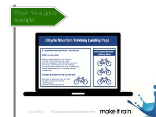 Show me a good this affect my account
How does
example

What Is An Algorithm?

01/10/2013

© Copyright October 2013 Make It Rain

 