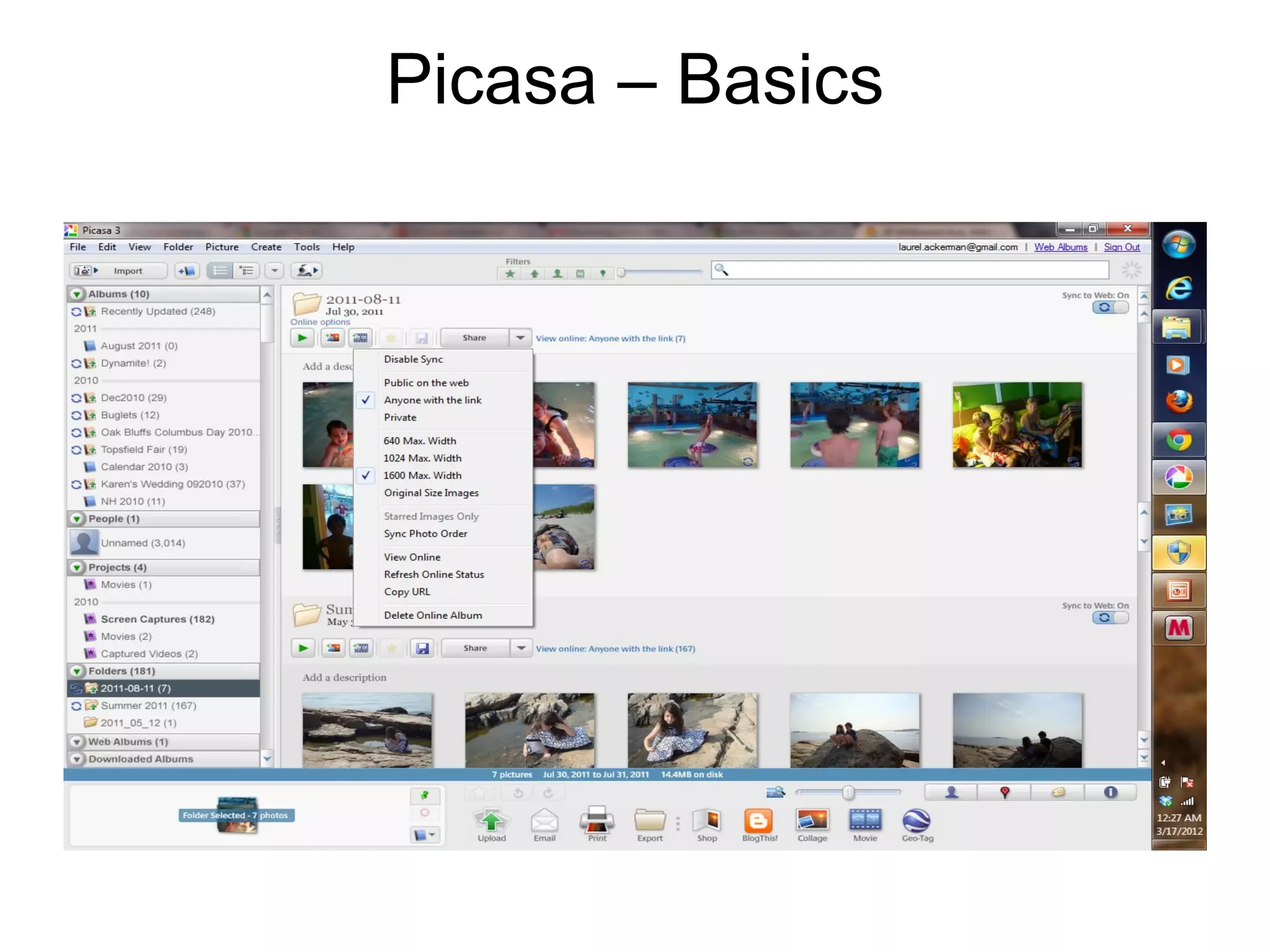 Picasa – Basics
 