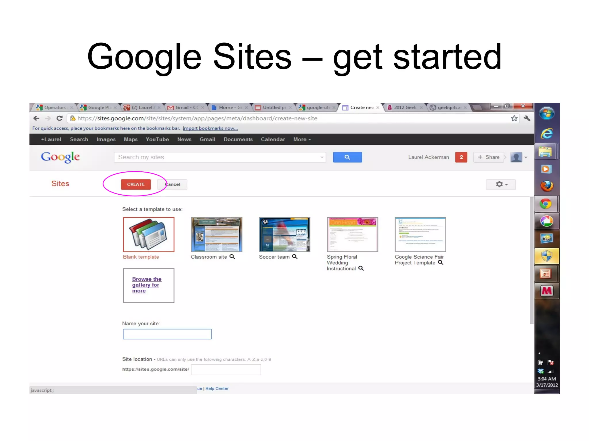 Google Sites – get started
 