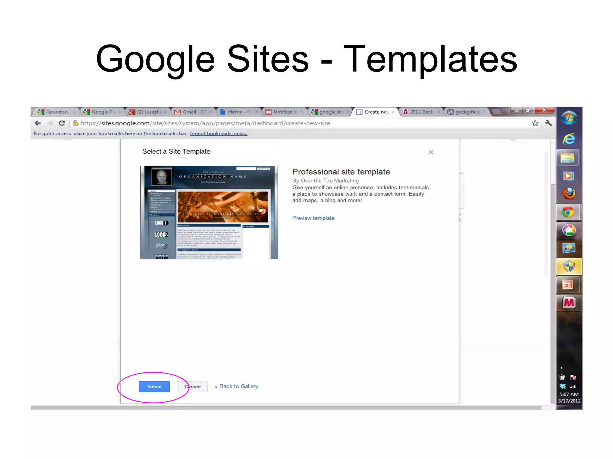 Google Sites - Templates
 