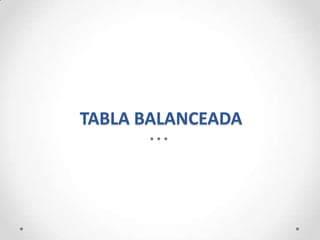 TABLA BALANCEADA
 