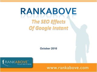 RANKABOVE The SEO Effects Of Google Instant October 2010 
