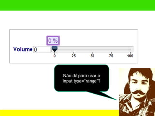 Não dá para usar o
input type=“range”?
 