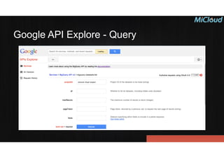 Google API Explore - Query
 