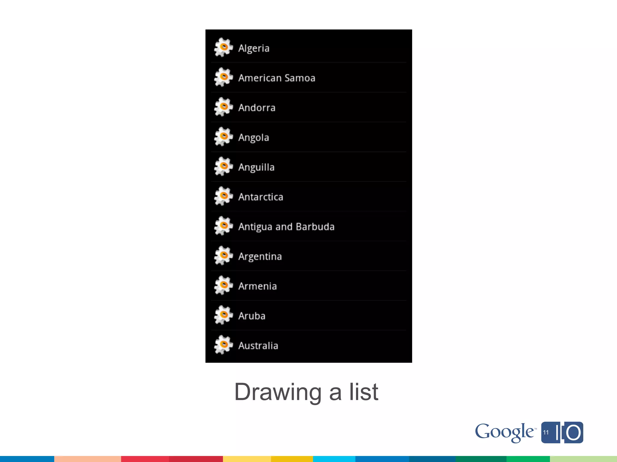 Drawing a list
 
