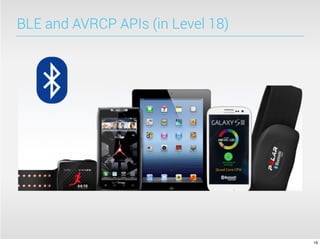 BLE and AVRCP APIs (in Level 18)
19
 