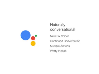 Naturally

conversational

New Six Voices
Continued Conversation
Multiple Actions
Pretty Please
 