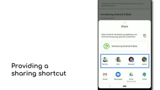 Providing a
sharing shortcut
 