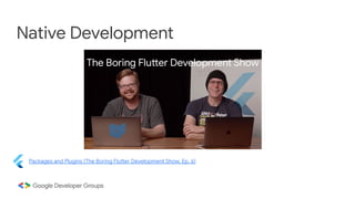 Native Development
Packages and Plugins (The Boring Flutter Development Show, Ep. 6)
 