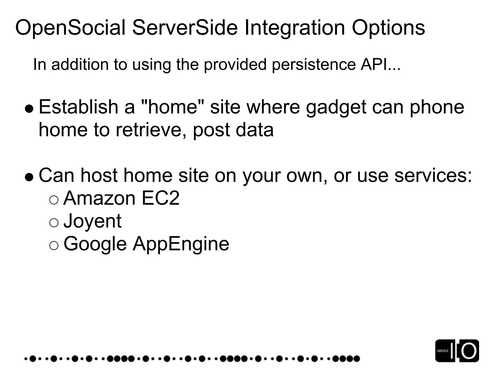 Google IO 2008 - Opensocial, a Standard for the Social Web